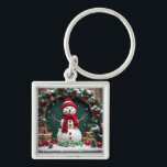 Vintage Christmas - Metal Keychain<br><div class="desc">Vintage Christmas - Metal Keychain
Design 04
A perfect little gift!</div>