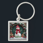Vintage Christmas - Metal Keychain<br><div class="desc">Vintage Christmas - Metal Keychain
Design 04
A perfect little gift!</div>