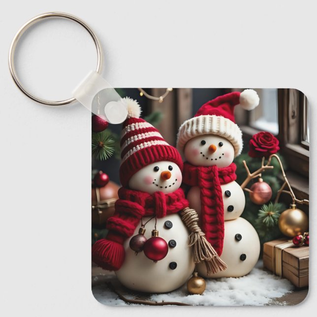 Vintage Christmas - Metal Keychain (Front)