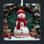 Vintage Christmas - Metal Square Ornament<br><div class="desc">Vintage Christmas - Metal Square Ornament
Design 04
A perfect little gift!</div>