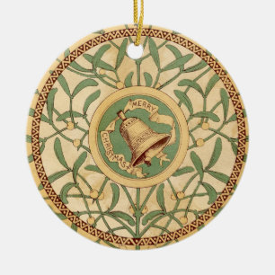 Vintage Christmas Mistletoe Ceramic Tree Decoration