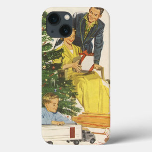 Vintage Christmas Morning, Family Opening Presents iPhone 13 Case