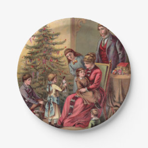 Vintage Christmas Morning Paper Plate