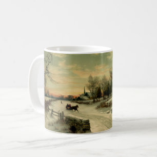 Vintage Christmas Morning Winter Landscape Coffee Mug