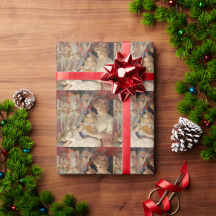 Vintage Christmas, Mother Reading Bedtime Story Wrapping Paper