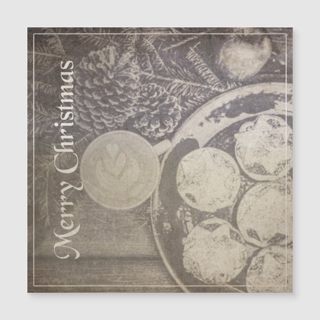 Vintage Christmas Motif with Cookies and Coffee (Front)