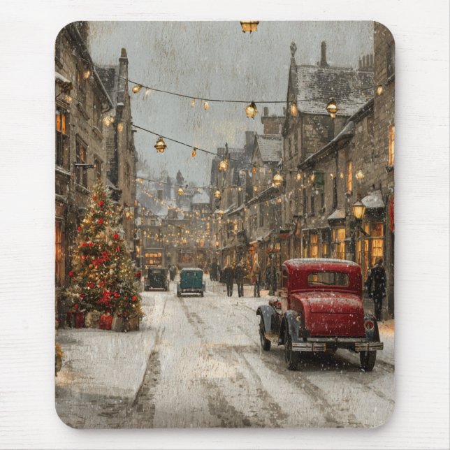 Vintage Christmas Mouse Mat (Front)