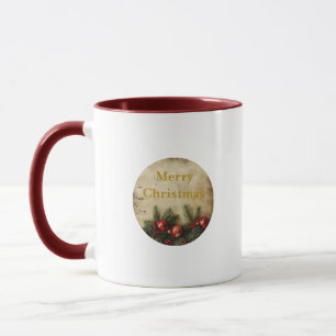 Vintage Christmas Mug – Classic Red & Green Cup