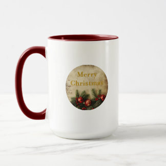 Vintage Christmas Mug – Classic Red & Green Cup