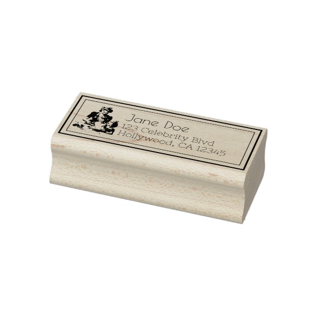 Vintage Christmas Mum and Kids Art Rubber Stamp (Stamp)