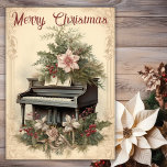 Vintage Christmas Music Grand Piano Greenery Holiday Card<br><div class="desc">The "Vintage Christmas Music Grand Piano Greenery Holiday Card" is a timeless and elegant way to spread holiday cheer. This card features a charming design of vintage Christmas decor, complete with a grand piano surrounded by festive greenery. With its classic appeal and musical theme, this card evokes the magic of...</div>
