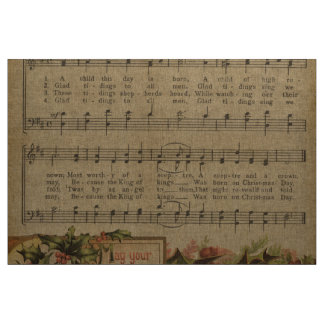 Vintage Christmas Music Sheet Holiday Fabric