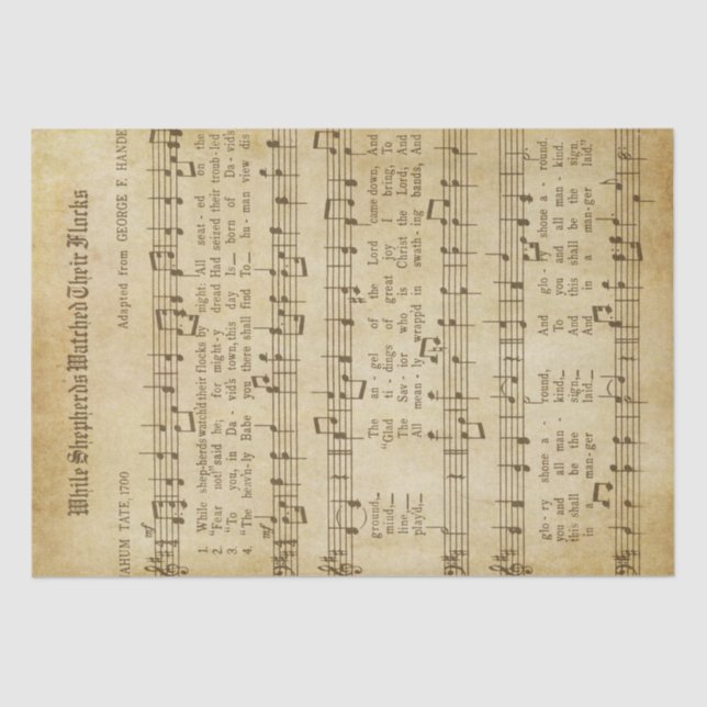 Vintage Christmas Music Tissue Paper (Front)