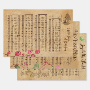 Vintage Christmas Music  Wrapping Paper Sheet