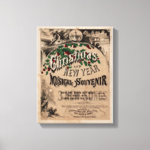 Vintage Christmas Musical poster decor