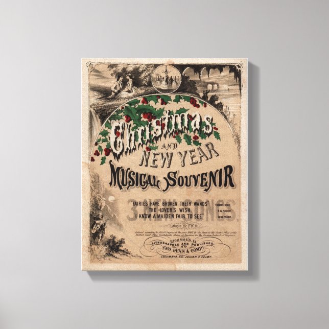 Vintage Christmas Musical poster decor (Front)