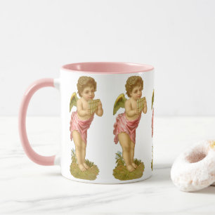 Vintage Christmas, Musician Angel with Pan Pipes Mug
