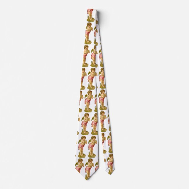 Vintage Christmas, Musician Angel with Pan Pipes Tie (Front)