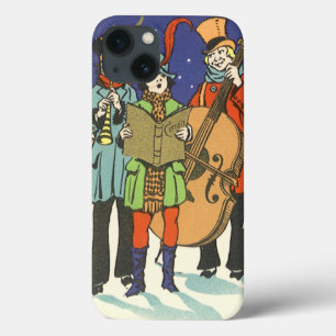Vintage Christmas, Musicians Caroling with Music iPhone 13 Case