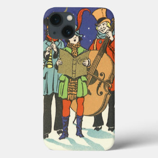 Vintage Christmas, Musicians Caroling with Music iPhone 13 Case