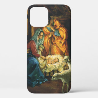 Vintage Christmas Nativity, Baby Jesus in Manger iPhone 12 Pro Case