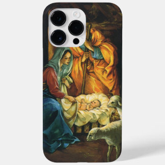 Vintage Christmas Nativity, Baby Jesus in Manger Case-Mate iPhone 14 Pro Max Case