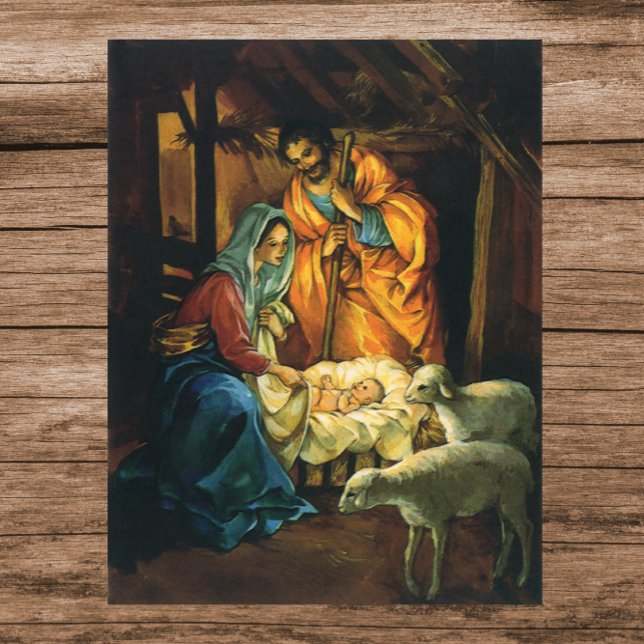 Vintage Christmas Nativity, Baby Jesus in Manger Poster (Creator Uploaded)