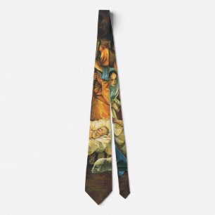 Vintage Christmas Nativity, Baby Jesus in Manger Tie