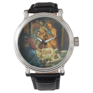 Vintage Christmas Nativity, Baby Jesus in Manger Watch