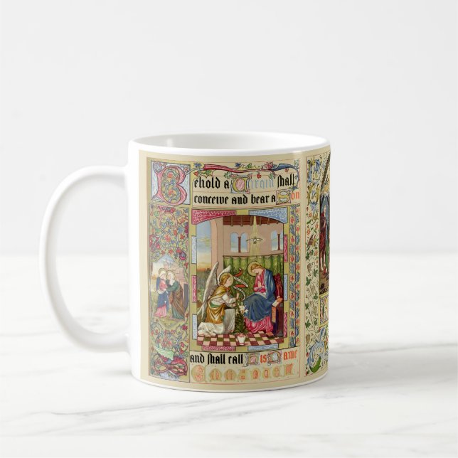 Vintage Christmas Nativity by Alfred Crispin Coffee Mug (Left)