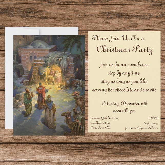 Vintage Christmas Nativity Magi Invitation (Creator Uploaded)