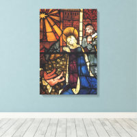 Vintage Christmas Nativity Scene in Stained Glass