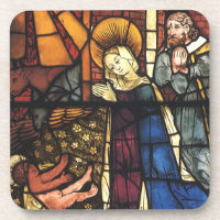 Vintage Christmas Nativity Scene in Stained Glass