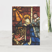 Vintage Christmas Nativity Scene in Stained Glass