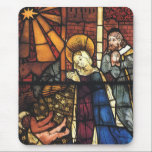 Vintage Christmas Nativity Scene in Stained Glass Mouse Mat<br><div class="desc">Vintage illustration Merry Christmas holiday religious renaissance fine art design featuring a stained glass window. A Christianity religion nativity family scene with Mary, Joseph and the baby Jesus in the manger with the star of Bethlehem shining down on them. In Christian tradition, the Star of Bethlehem (or the Christmas Star)...</div>
