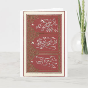 Vintage Christmas Nativity Scenes Holiday Card