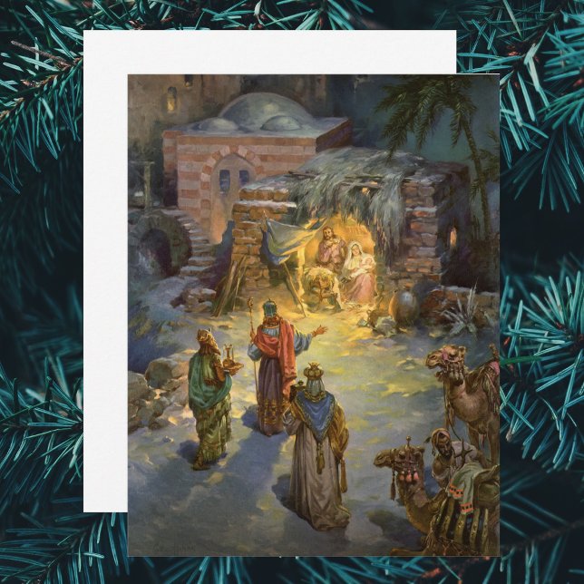 Vintage Christmas Nativity with Magi Invitation (Creator Uploaded)