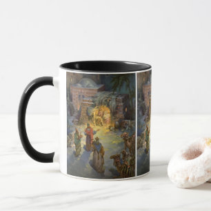 Vintage Christmas Nativity with Visiting Magi Mug