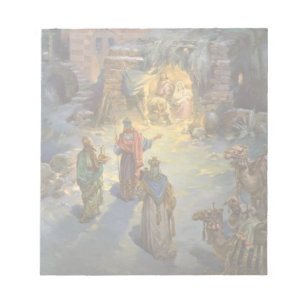 Vintage Christmas Nativity with Visiting Magi Notepad