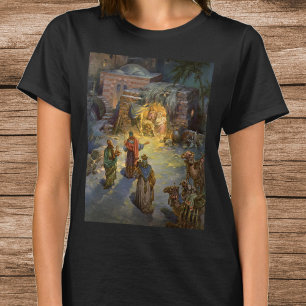 Vintage Christmas Nativity with Visiting Magi T-Shirt