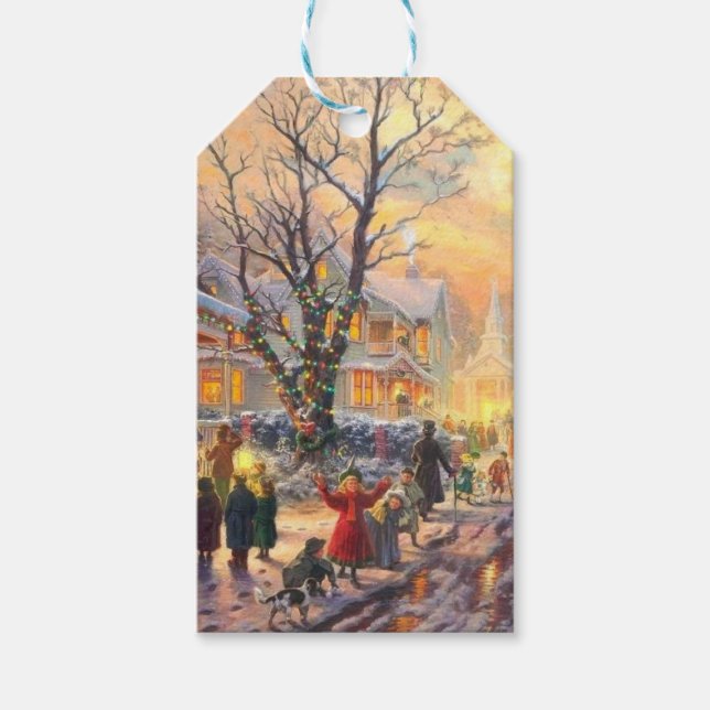 Vintage Christmas Neighbourhood Gift Tags (Front)