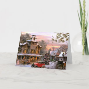 Vintage Christmas Neighbourhood Holiday Card