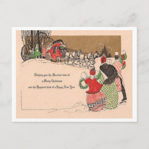 Vintage Christmas & New Year Holiday Postcard