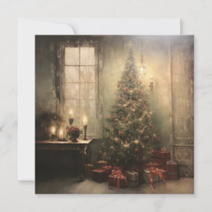 Vintage Christmas Night Greeting Card
