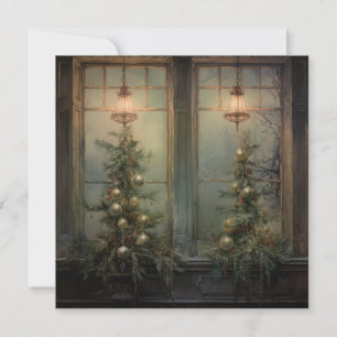 Vintage Christmas Night Greeting Card