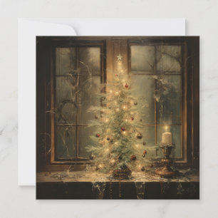 Vintage Christmas Night Greeting Card