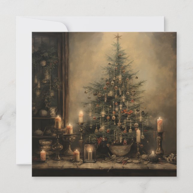Vintage Christmas Night Greeting Card (Front)