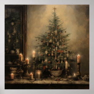 Vintage Christmas Night Poster