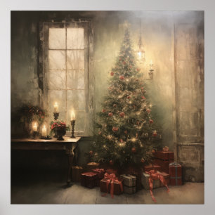 Vintage Christmas Night Poster