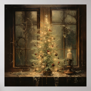 Vintage Christmas Night Poster